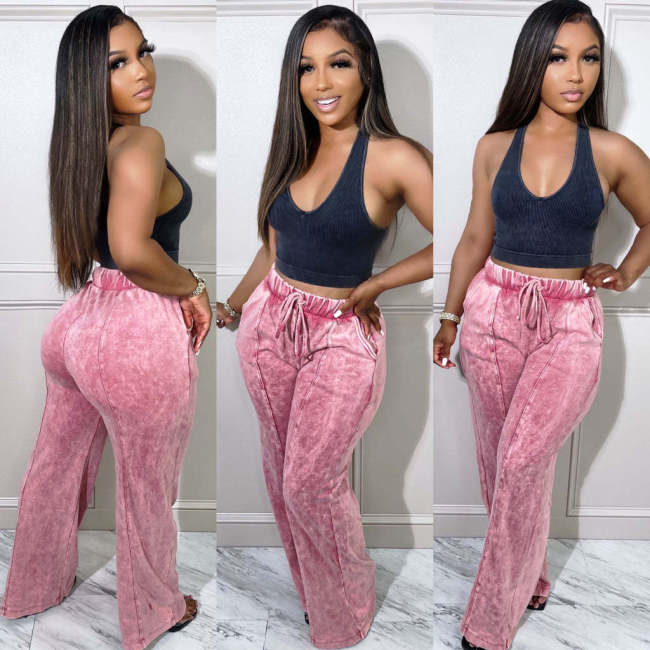 Women High Waist Wide Leg Pants 