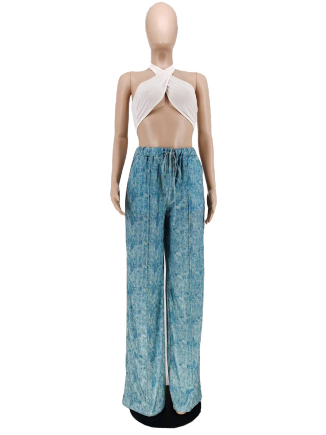 Women High Waist Wide Leg Pants 