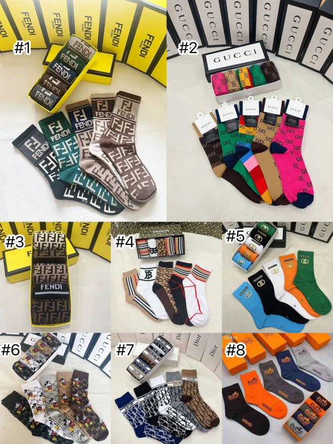 Wholessle Top Quality Fashion Socks with Box(One box contains 5 pairs)