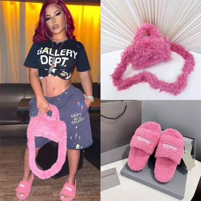 1 Set Top Quality Fashion Slipper & Bag #BAL