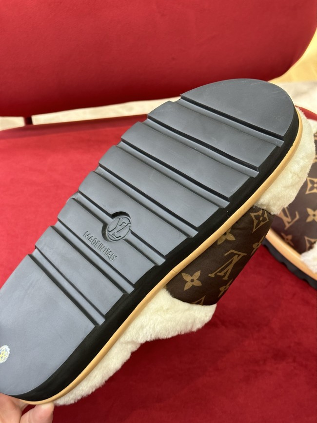 1 Pair TOP Quality Real Wool Slippers with Box Free Shipping #LOV