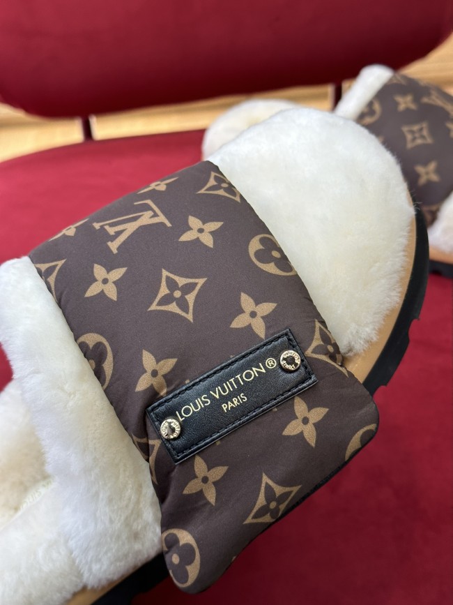 1 Pair TOP Quality Real Wool Slippers with Box Free Shipping #LOV