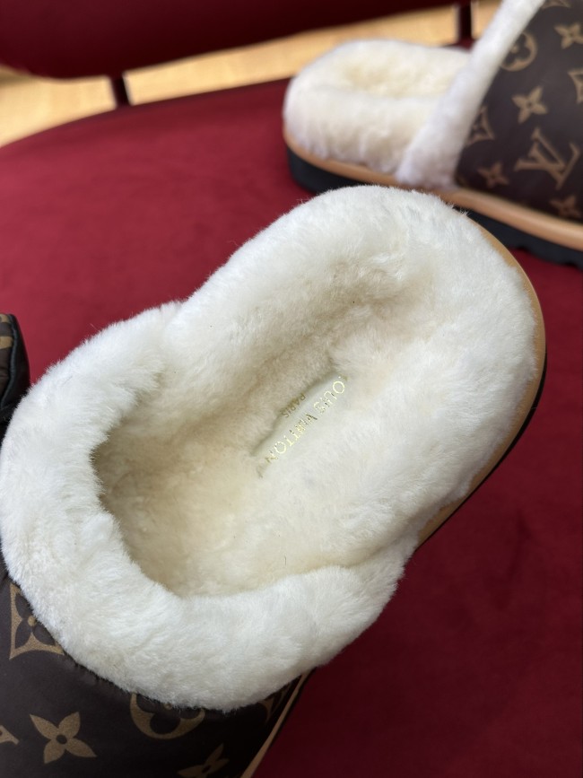 1 Pair TOP Quality Real Wool Slippers with Box Free Shipping #LOV