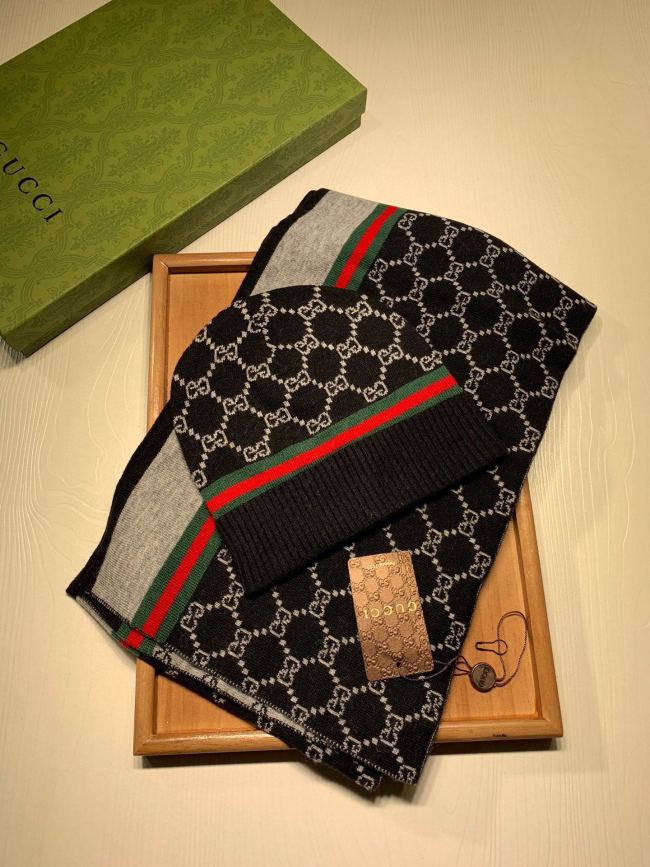 Wholesale High Quality Fashion Knitted Scarf & Hat #GUI