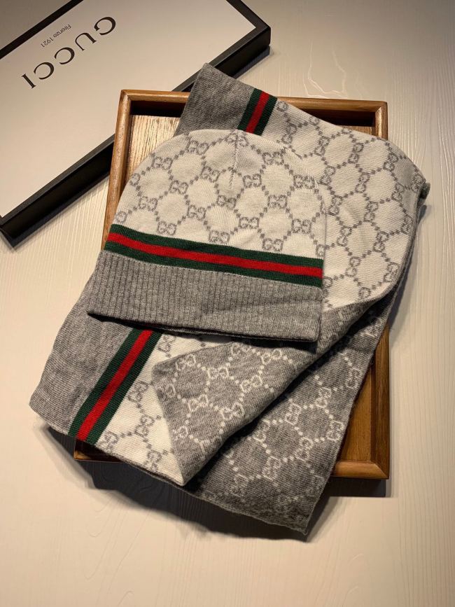 Wholesale High Quality Fashion Knitted Scarf & Hat #GUI