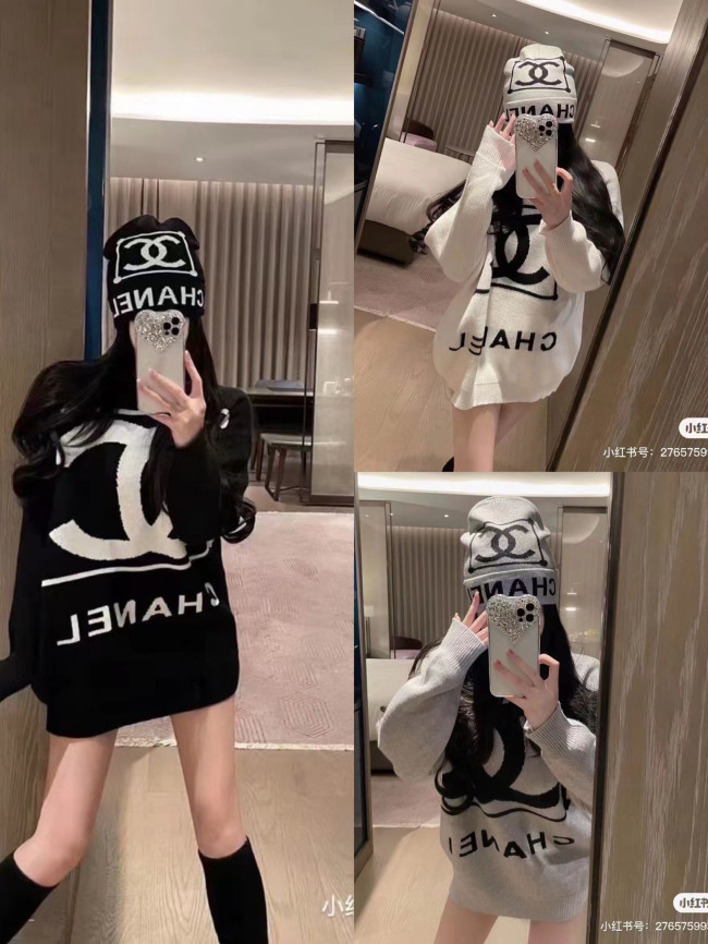 Women Sweater Dress with Beanies Set with Tags Free Size #CHN