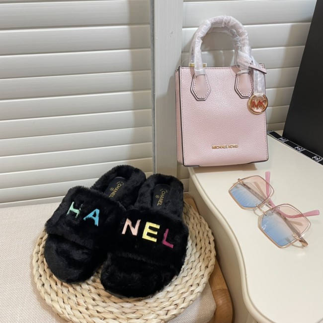 1 Set Fashion Plush Slipper & Tote Bag Set #CHN