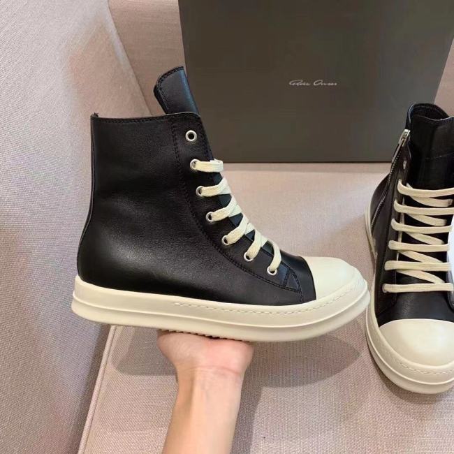 Rick Owens Leather High Top Shoes with Box #NO