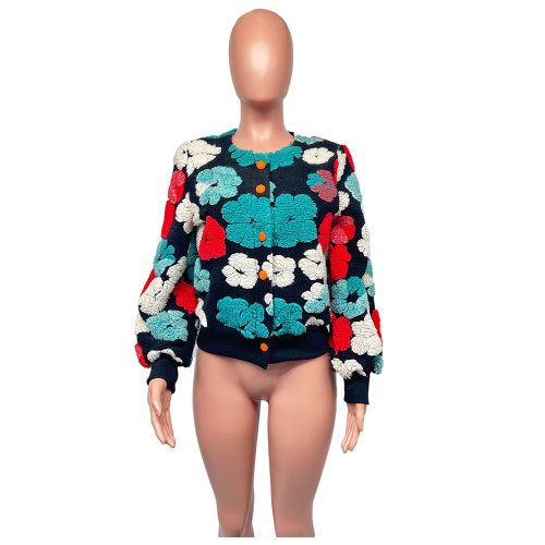 Women Fashion Floral Jacket Coat