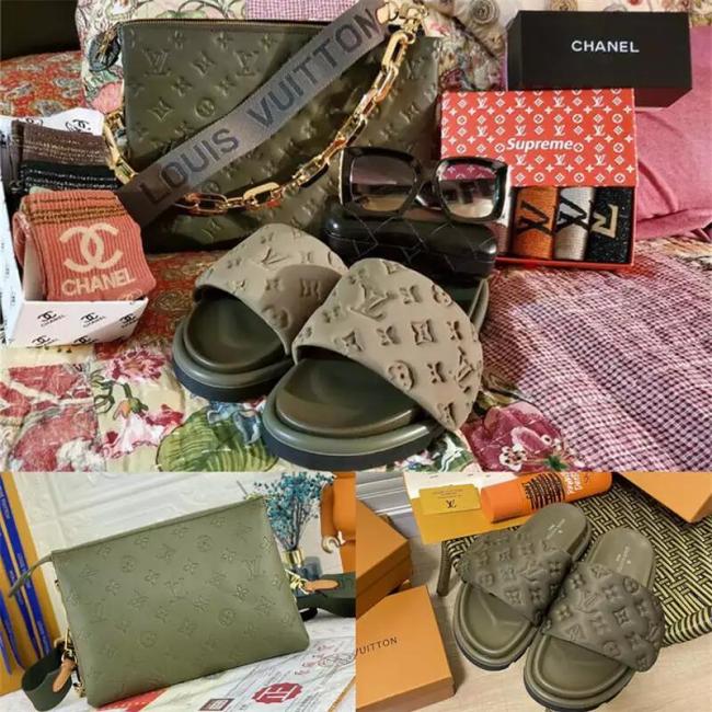 1 Set Top Quality Fashion Slipper & Bag Free Shipping #LOV