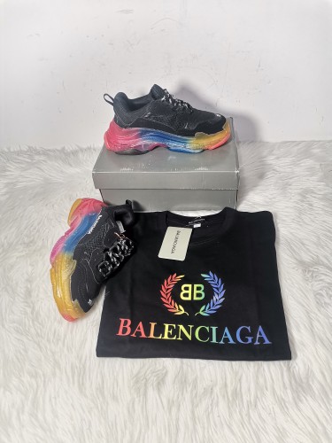 1 Set Top Quality Sport Shoes & T-shirt Free Shipping #BAL