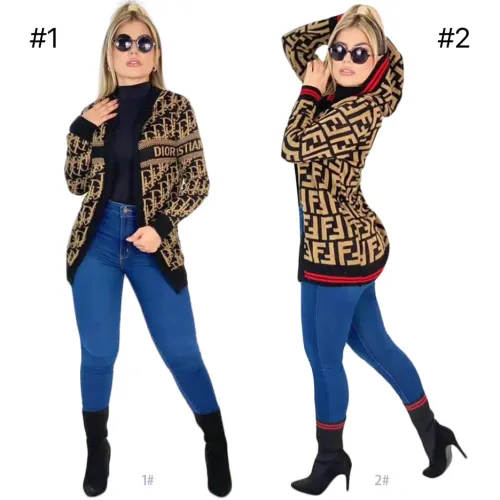 Women Sweater Hooded Coat #FEI 