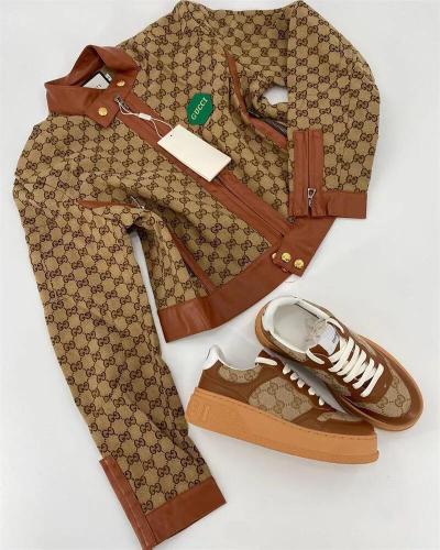 1 Set Women Fashion Casual Shoes & Jacket #GUI