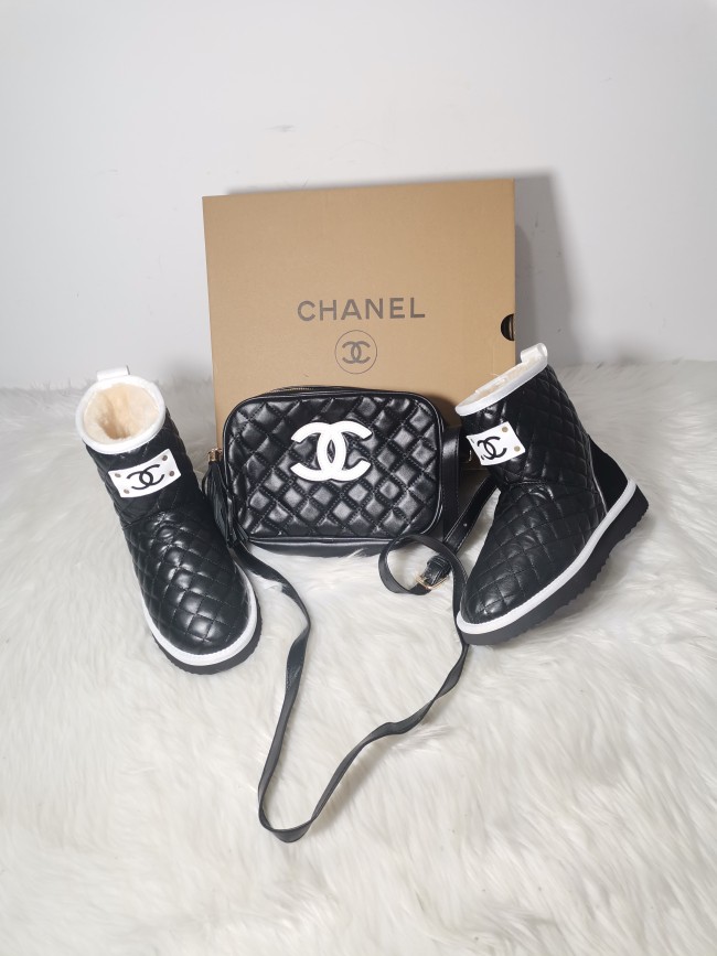 Women Fashion Boots with Bag Set #CHN