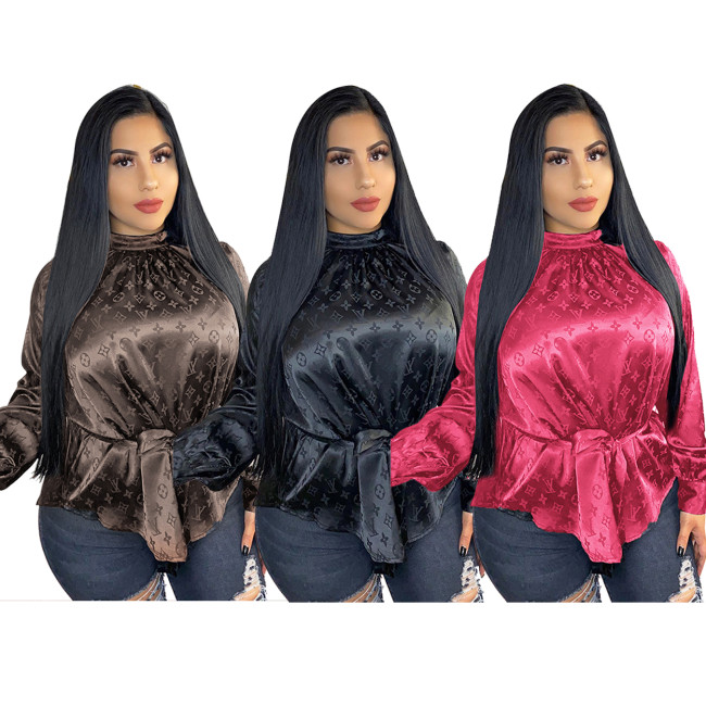 Women Fashion Velvet Shirt #LOV