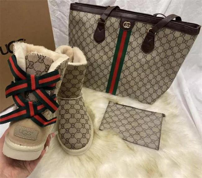 1 Set Fashion Snow Boots & Tote Bag Free Shipping #UG #GUI
