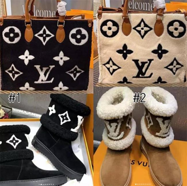 1 Set Fashion Tote Bag & Boot with Box #LOV