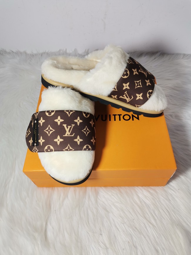 1 Pair TOP Quality Real Wool Slippers with Box Free Shipping #LOV