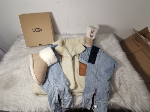 1 Set Fashion Coat & Snow Boots with Box Free Shipping #UG
