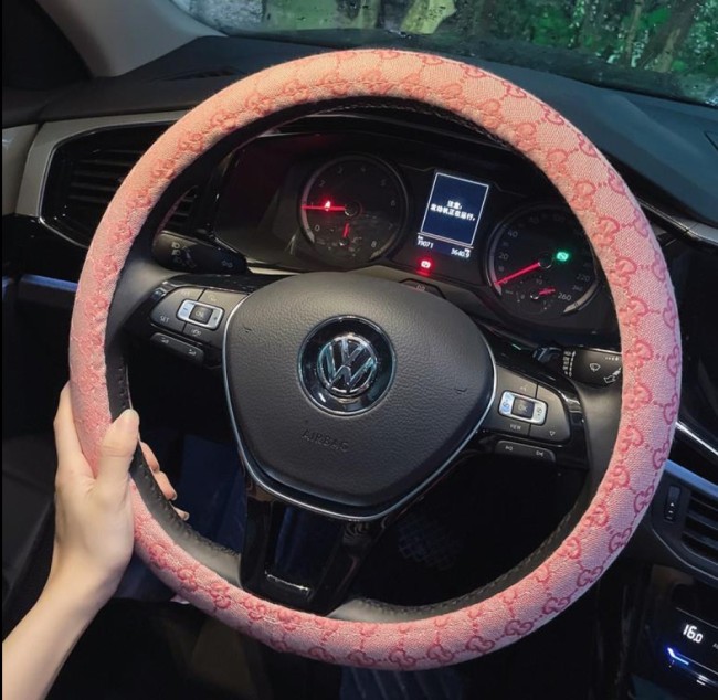 Wholesale 2 pcs Fashion Steering Wheel Cover Free Shipping