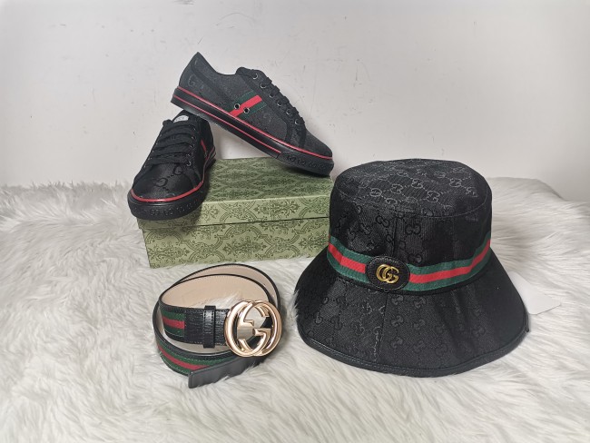 Fashion Shoes Hat with Belt Set #GUI