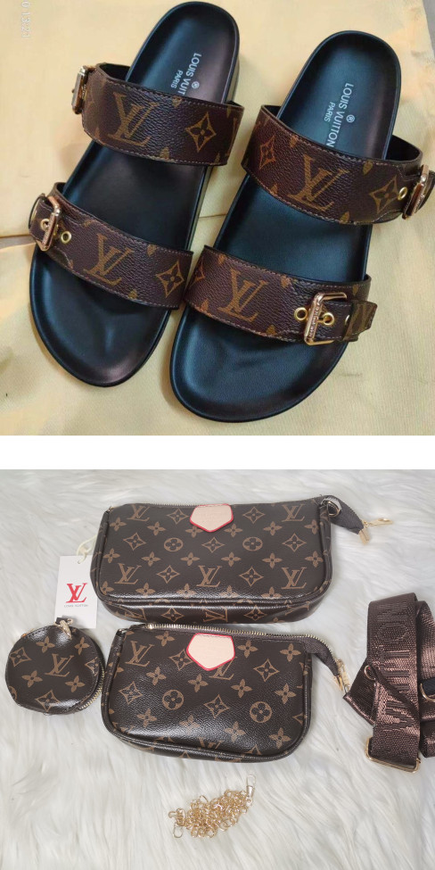 1 Set High Quality Fashion Slippers & Bag Free Shipping #LOV