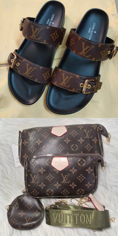 1 Set High Quality Fashion Slippers & Bag Free Shipping #LOV