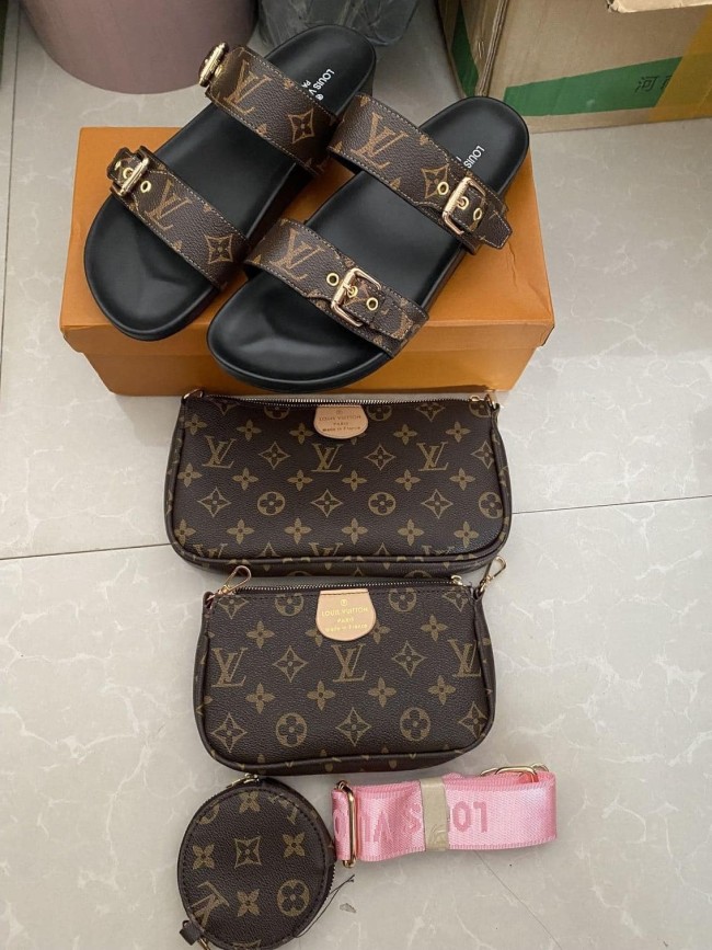 1 Set High Quality Fashion Slippers & Bag Free Shipping #LOV