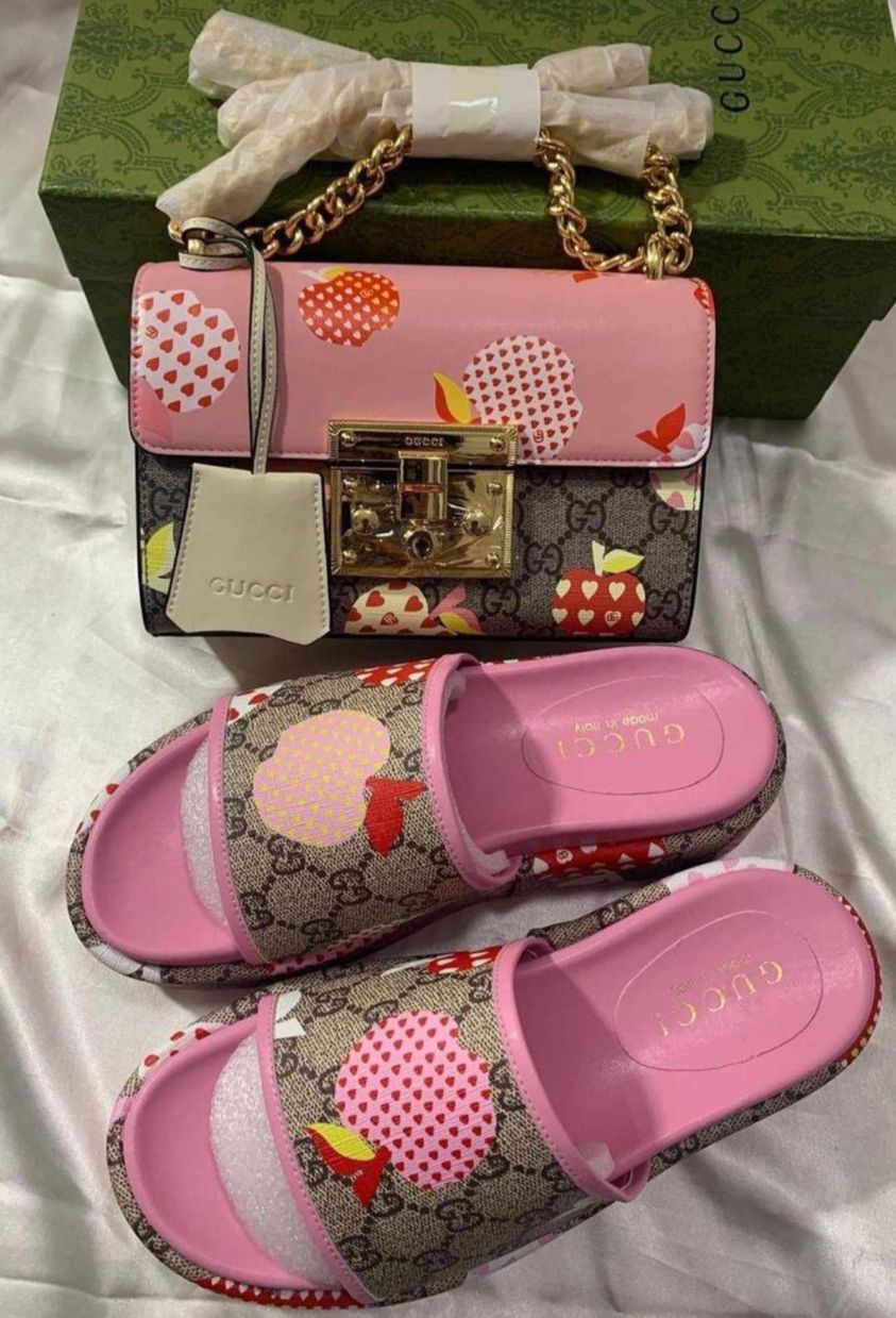 US 85.00 Women Fashion Slides and Bag Set GUI www.excitingfashion.app