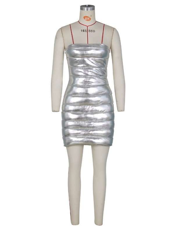 Women Off Shoulder Shiny Dress #NO