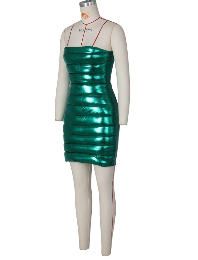 Women Off Shoulder Shiny Dress #NO