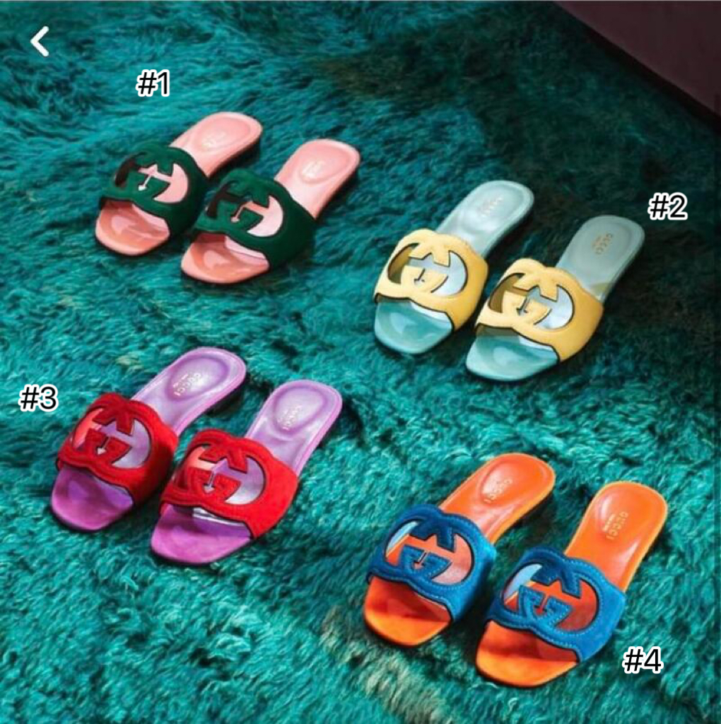 US 50.00 Women Fashion Slides with Box GUI www.excitingfashion.app