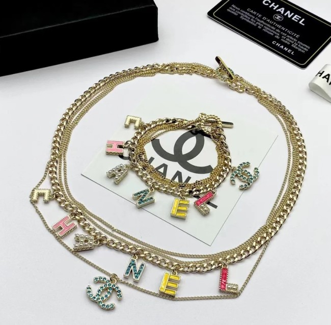 Women Fashion Bracelet with Necklace Set with Box #CHN