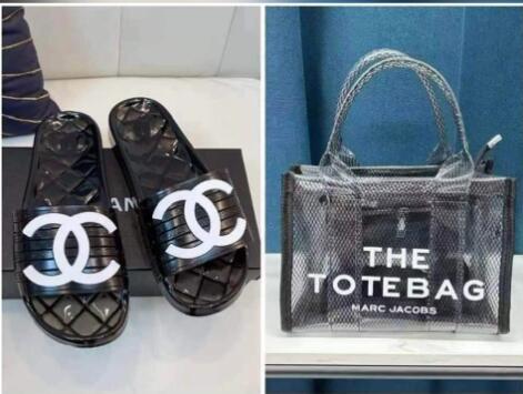 Wholesale Slides with Tote Beach Bag Set #CHN