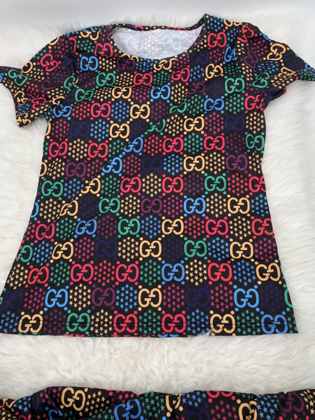 Women Fashion Short Sleeve Skirt Set #GUI