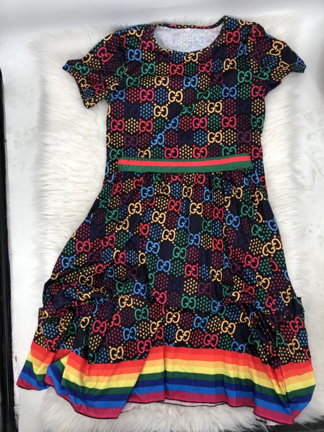 Women Fashion Short Sleeve Skirt Set #GUI