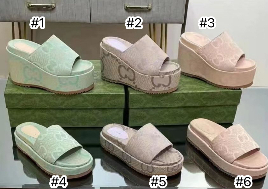 US 36.00 Women Fashion Slides with Box GUI www.excitingfashion.app