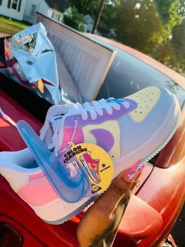 1 Pair fashion discolor sport AF shoes size:5.5-11 with box free USPS shipping Air force #NIK