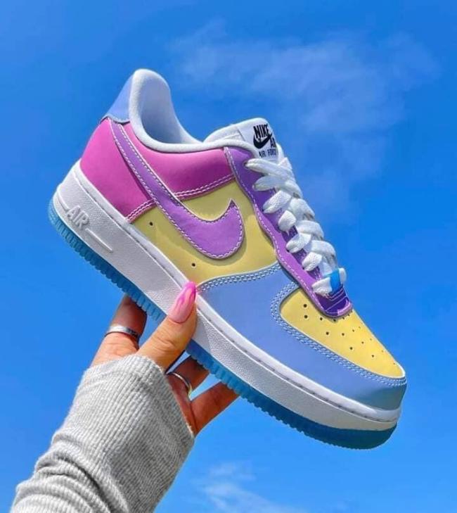 1 Pair fashion discolor sport AF shoes size:5.5-11 with box free USPS shipping Air force #NIK