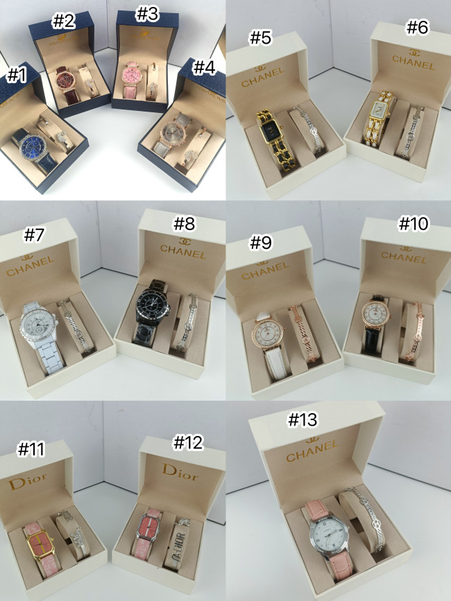 Women Fashion Watch & Bracelets with Box #CHN