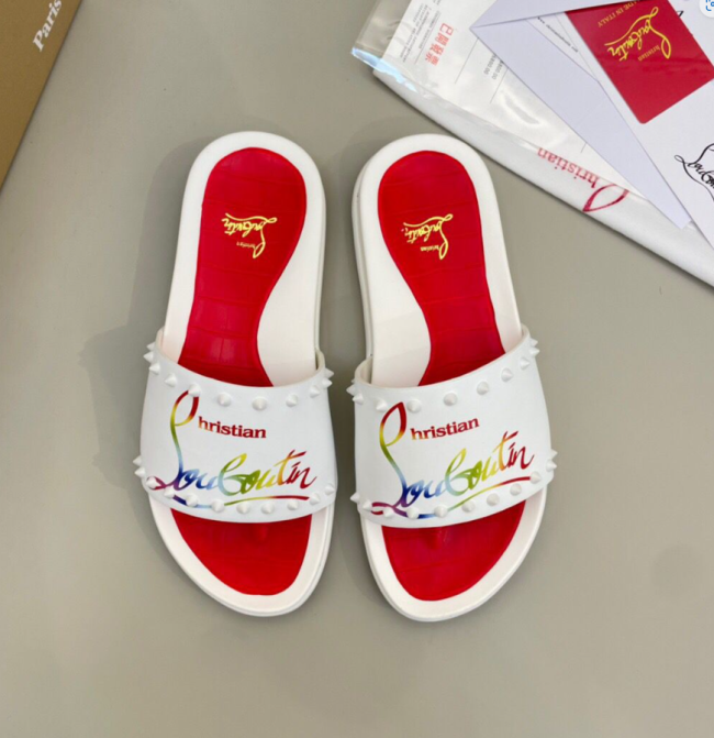 1 pair fashion slide slipper with box #CL