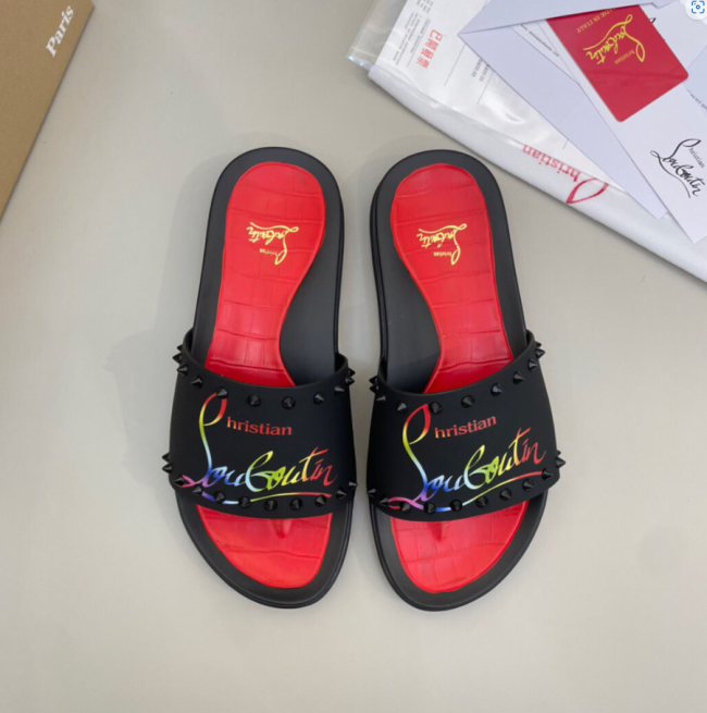 1 pair fashion slide slipper with box #CL