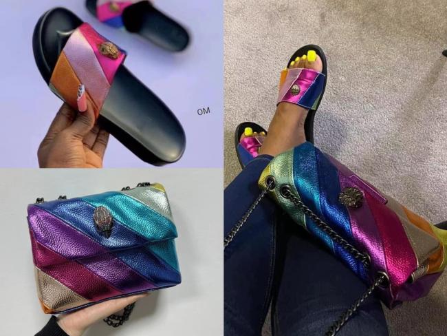 Women Fashion Slides with Bag Set #NOO