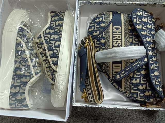 Women Fashion Shoes with Bag Set #DIO