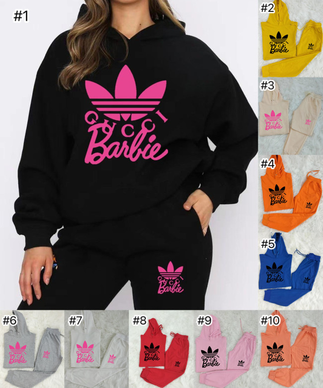 Fashion Women Barbie Hoodie Sports Set #GUI
