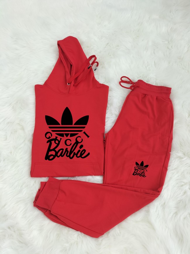 Fashion Women Barbie Hoodie Sports Set #GUI
