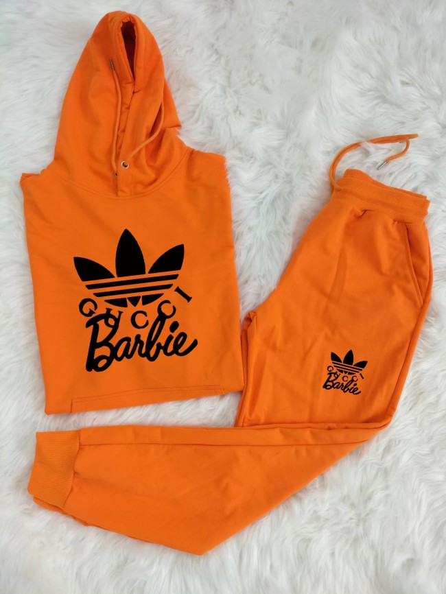 Fashion Women Barbie Hoodie Sports Set #GUI