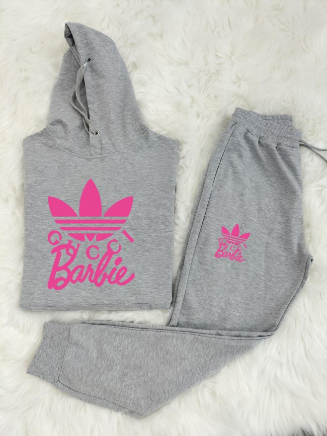 Fashion Women Barbie Hoodie Sports Set #GUI