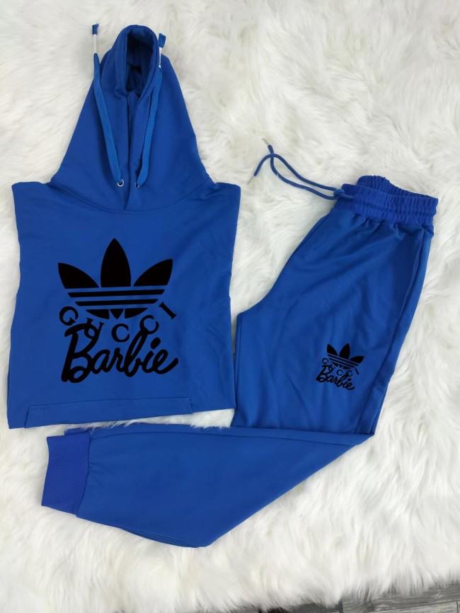 Fashion Women Barbie Hoodie Sports Set #GUI