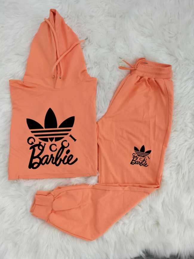Fashion Women Barbie Hoodie Sports Set #GUI